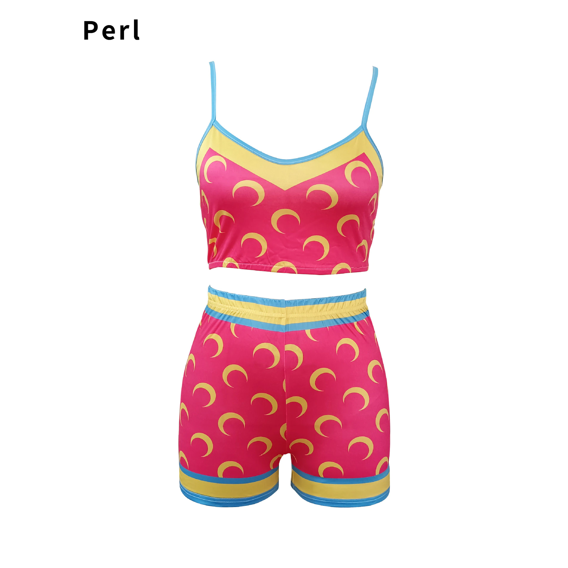 Ensemble deux pièces tendance Perl Moon Sling, haut court et short, ensemble deux pièces assorti, tenue décontractée, pour femmes, ensemble 2 pièces 2022